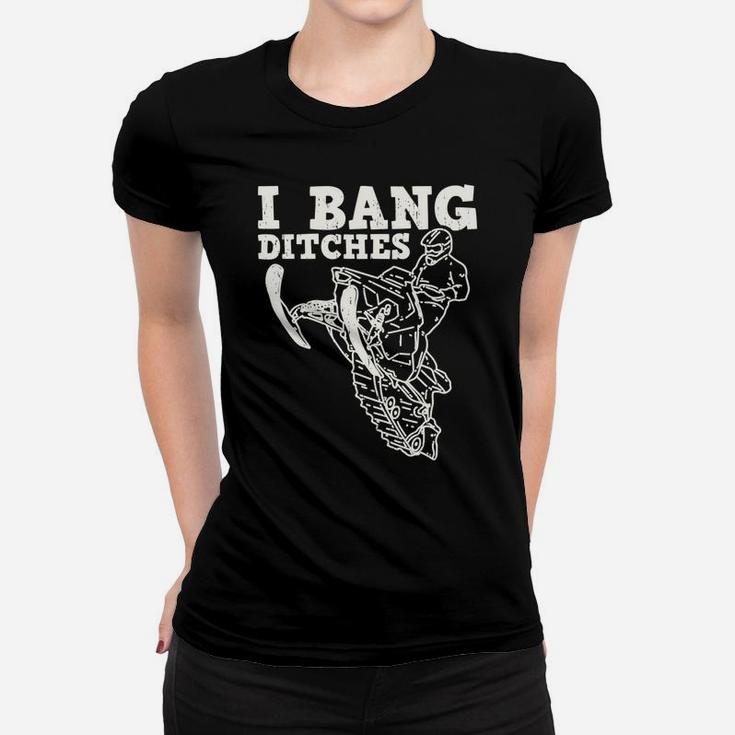 Funny Snowmobile Rider I Bang Ditches Snowmobiling Racer Women T-shirt