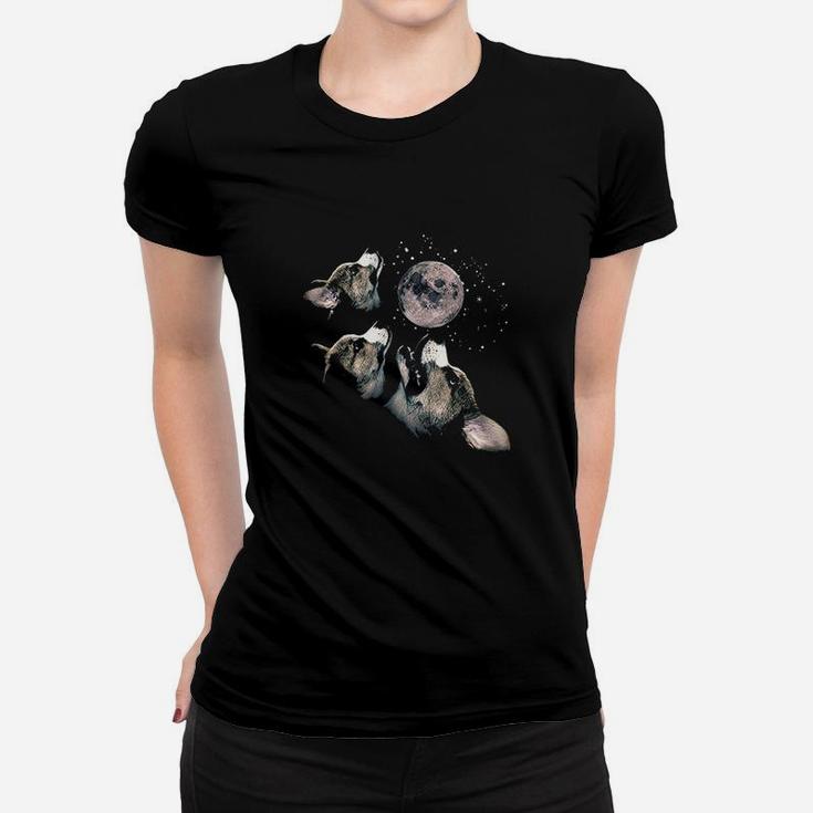 Funny Three Corgi Moon Wolf Parody Gift Lovers Women T-shirt