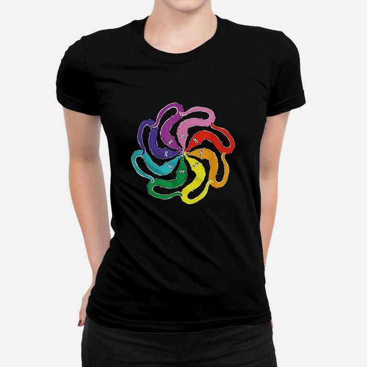 Fuzzy Worm On A String Meme Rainbow Mandala Women T-shirt