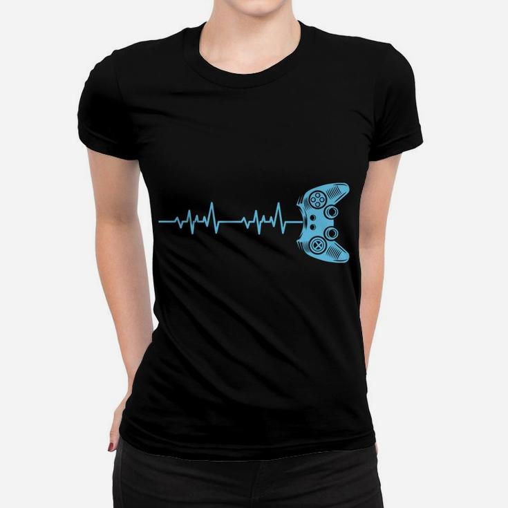 Gamer Heartbeat Lifeline Modern Video Game Controller Gift Women T-shirt