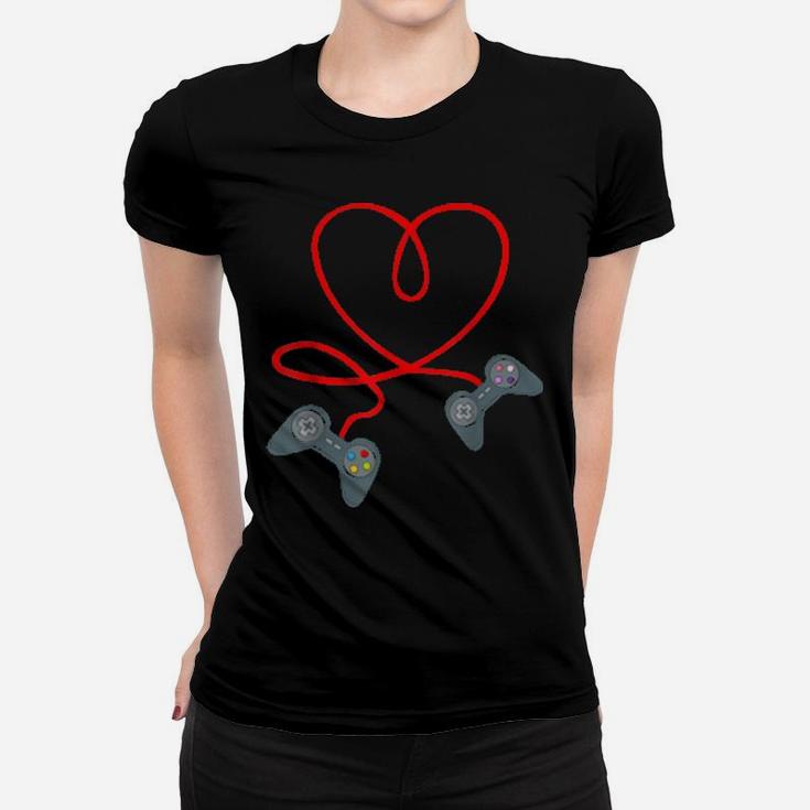 Gamer Valentines Day  Heart Video Controller Women T-shirt