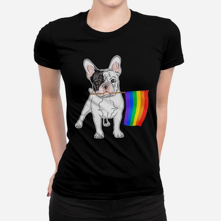 Gay Lesbian Lgbt Pride Flag French Bulldog Women T-shirt