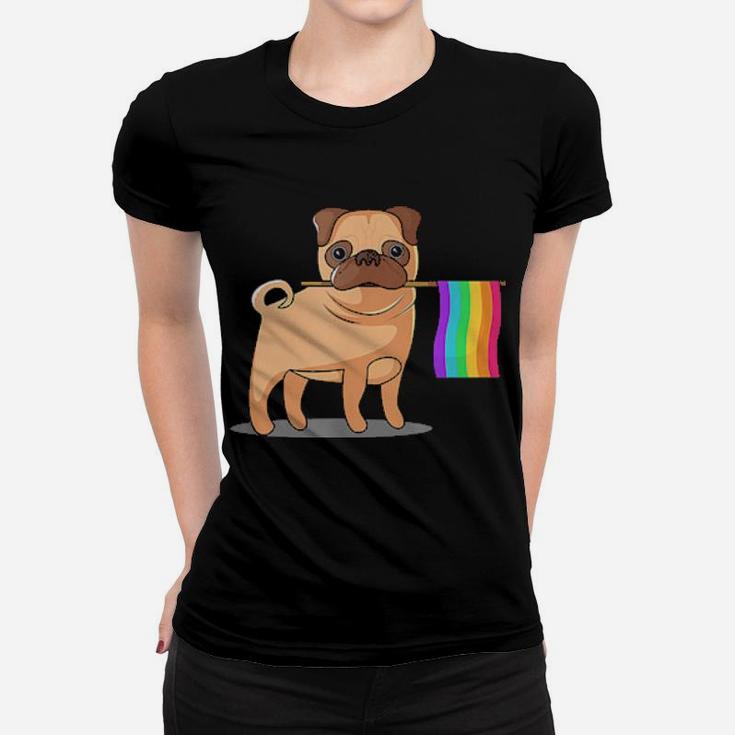 Gay Pride Flag Pug Lgbt Pride Women T-shirt