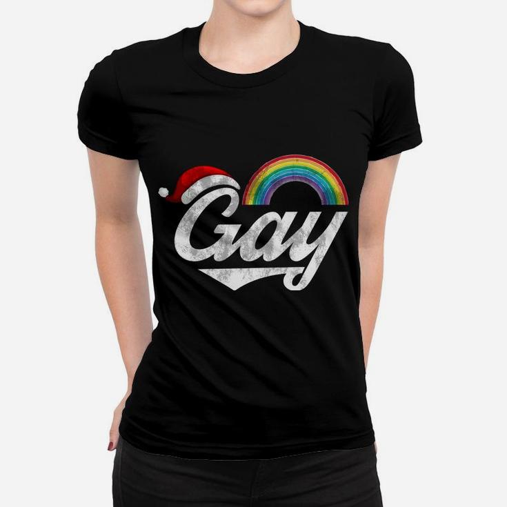 Gay Santa Rainbow Lgbt-Q Pride X-Mas Holiday Christmas Gifts Sweatshirt Women T-shirt