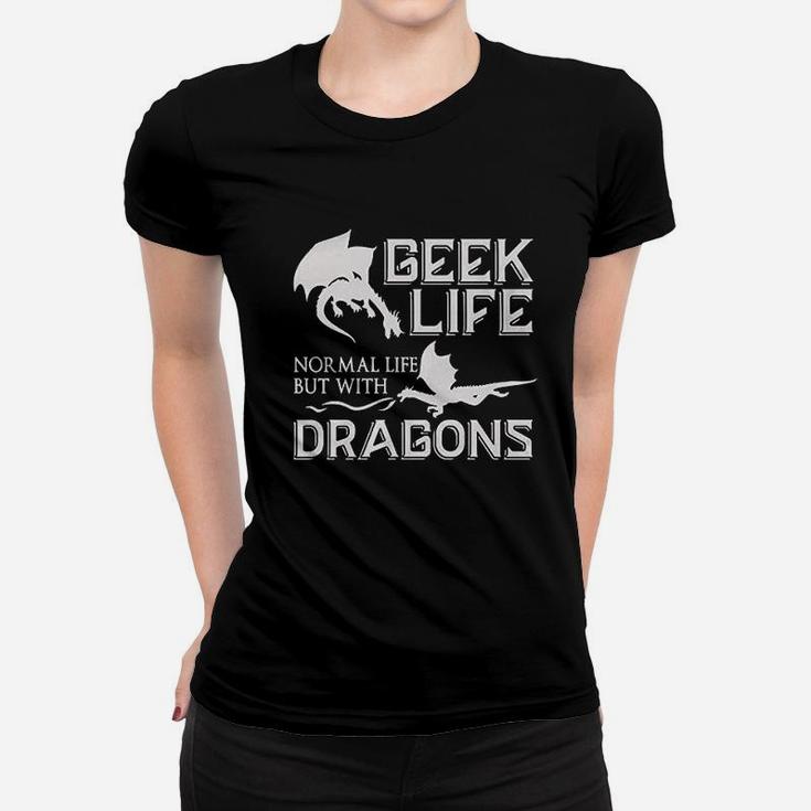 Funny Geek Life Dungeon Dragons Dice Gaming T-Shirt