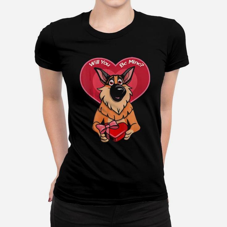 German Shepherd Valentine Women T-shirt