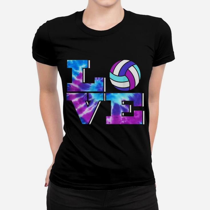 Girls Love Volleyball Tie Dye Teenage Women Birthday Gift Women T-shirt