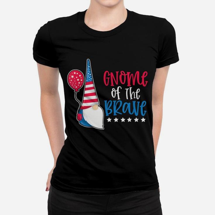 Gnome Of The Brave 4Th Of July Patriotic Red White Blue Usa Women T-shirt