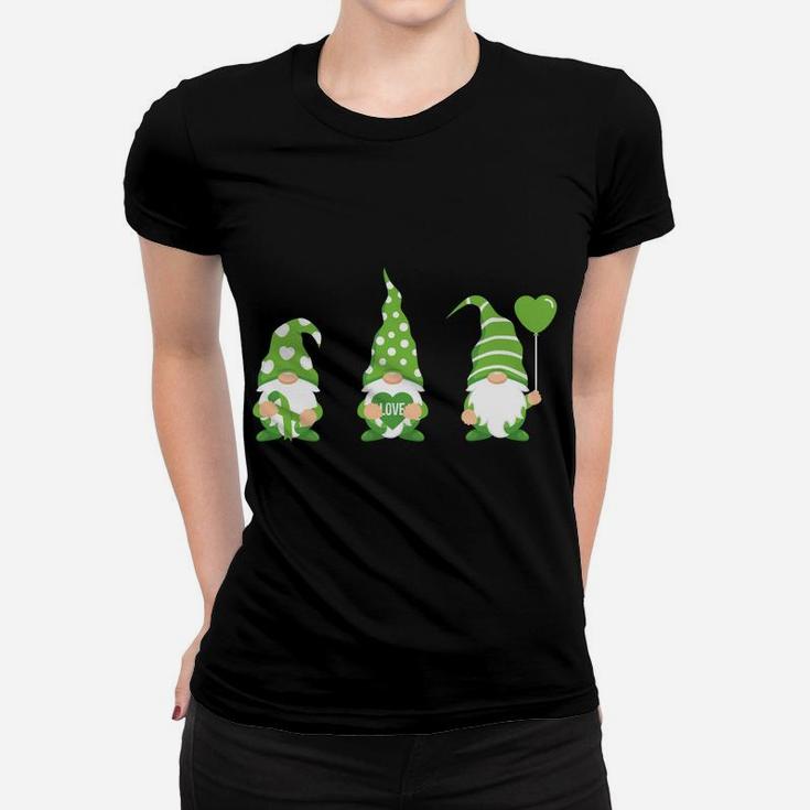 Gnome One Fights Alone Mental Health Awareness Green Ribbon Women T-shirt