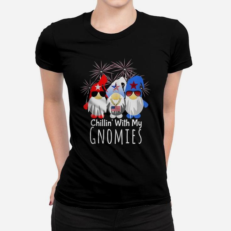 Gnome Shirt Patriotic 4Th Of July Gift My Gnomies Fairy Tale Women T-shirt