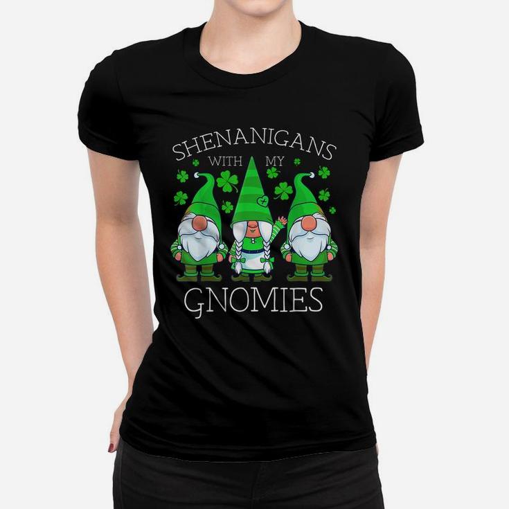 Gnome St Patricks Day Shenanigans Gnomies Shamrock Gnomes Women T-shirt