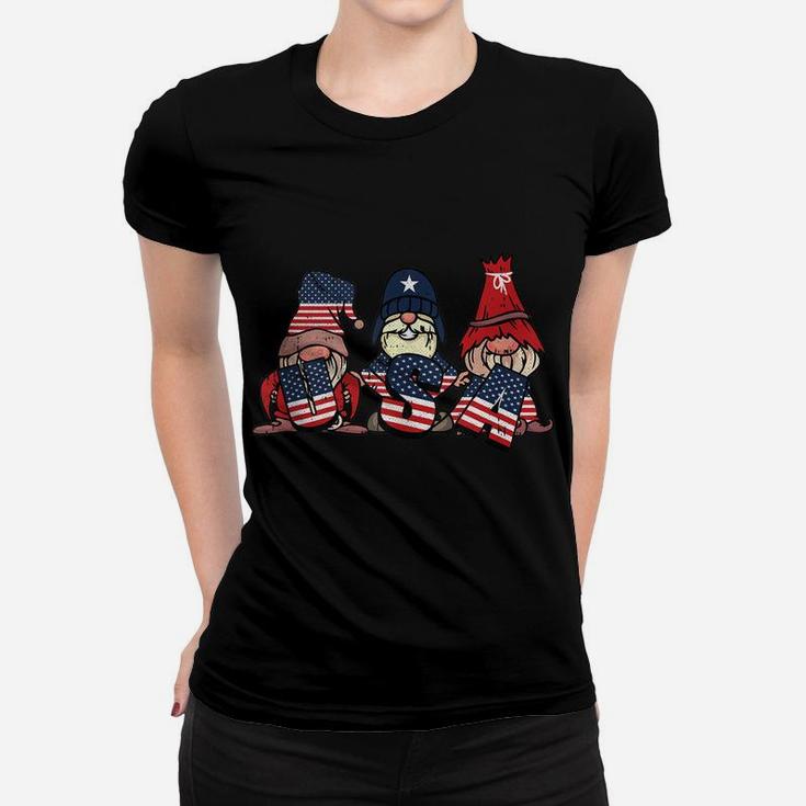 Gnome Usa 4Th Of July Cute American Flag Independence Day Women T-shirt