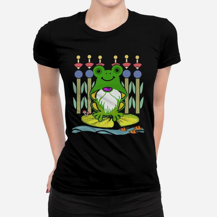 Gnomes Frogs Water Lilys Gardening Gift Women Men Tees Women T-shirt