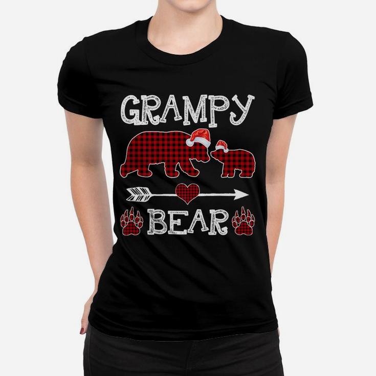 Grampy Bear Christmas Pajama Red Plaid Buffalo Family Women T-shirt