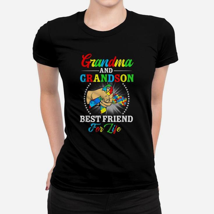 Grandma And Grandson Best Friend For Life Autism Awareness Women T-shirt