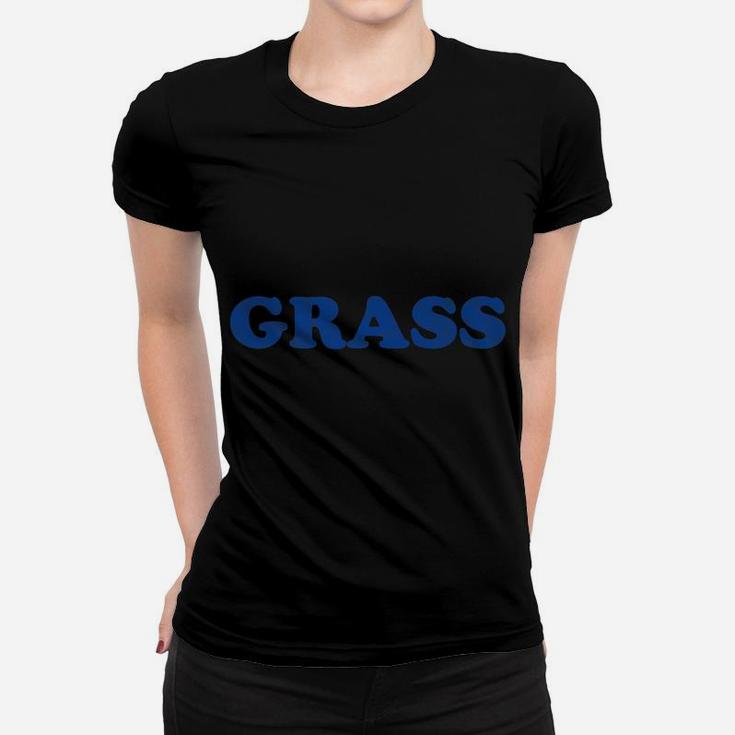 Grass In Blue Funny Retro Bluegrass Graphic Women T-shirt