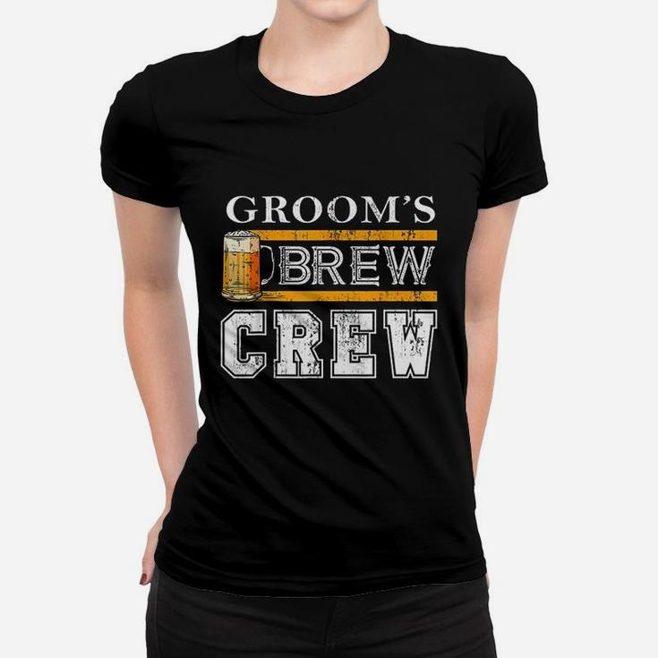 Groom Brew Crew Funny Groomsmen Beer Team Bachelor Party Women T-shirt