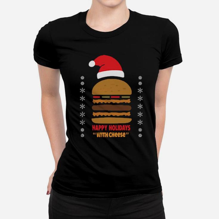 Hamburger Santa Hat Women T-shirt