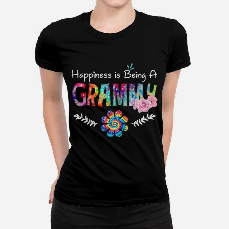 Happiness Is Being Grammy Flower Tie Dye Mother's Day Women T-shirt