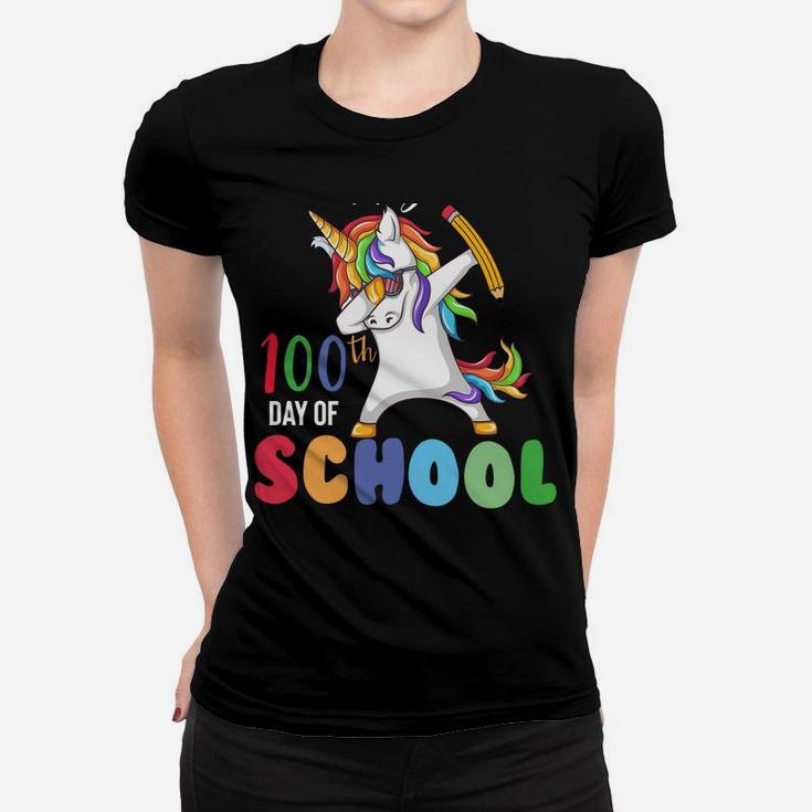 Happy 100 Days Of School Unicorn Dabbing 100Th Day Girls Kid Sweatshirt Women T-shirt