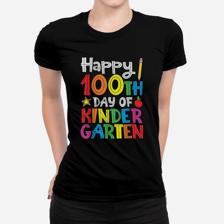 Happy 100th Day Of Kindergarten Teacher Or Student Women T-shirt