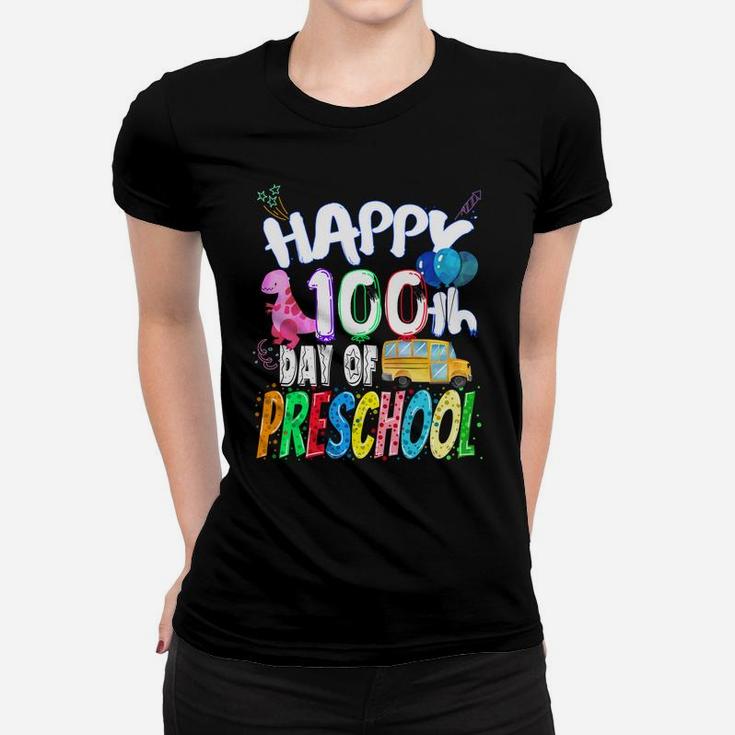 Happy 100Th Day Of School Gift 100 Days Of Preschool Teacher Women T-shirt