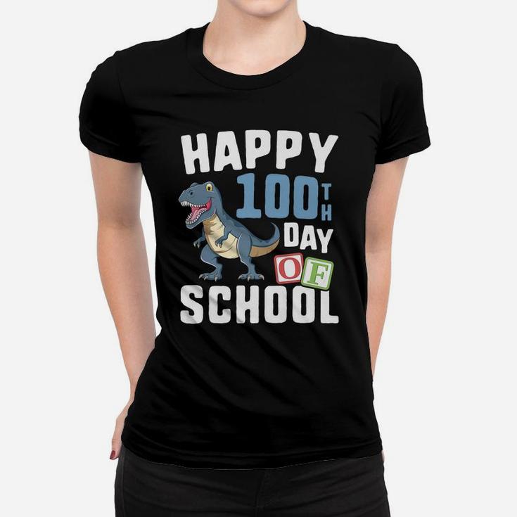 Happy 100Th Day Of School Shirt BoysRex Dinosaur Party Women T-shirt