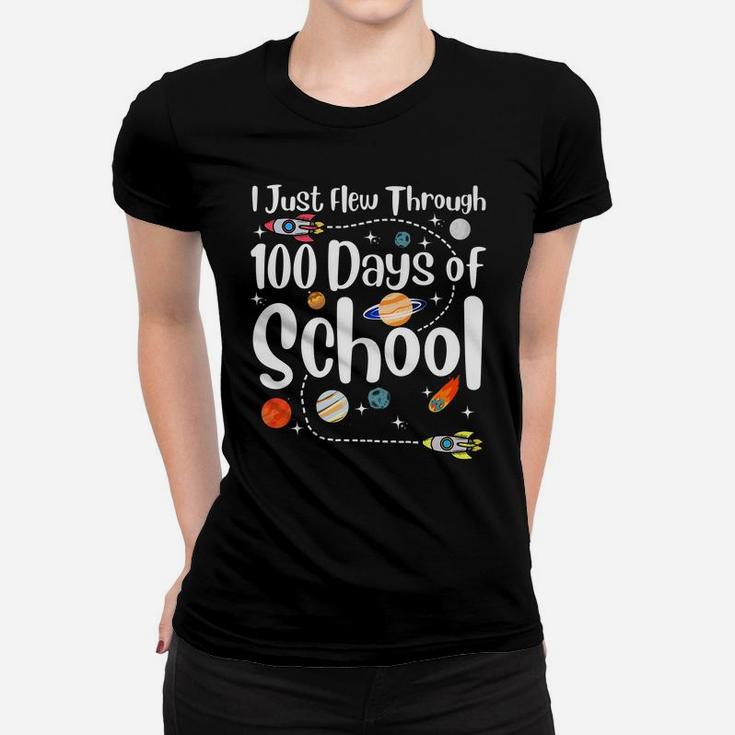 Happy 100Th Day Of School Space Funny Teacher Student Kids Women T-shirt
