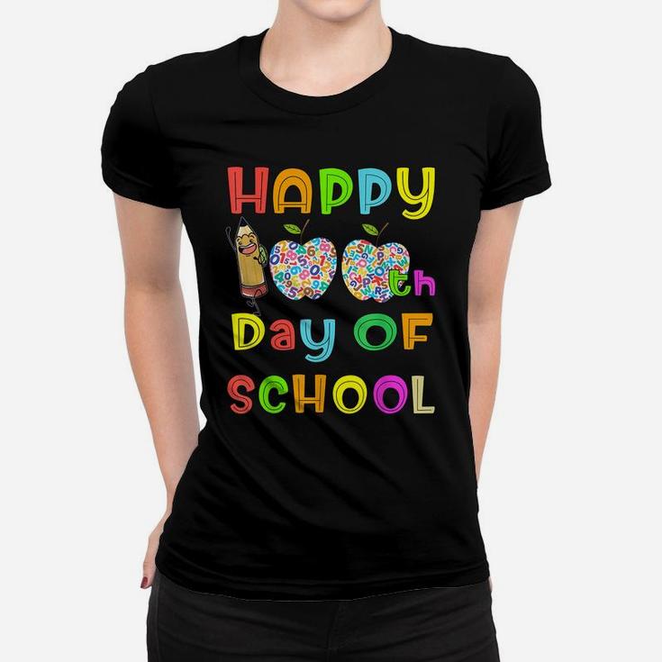 Happy 100Th Day Of School Teacher Or Student Kids Funny Gift Women T-shirt