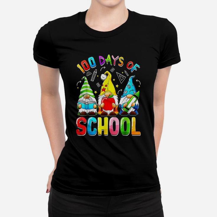 Happy 100Th Day Of School Three Gnomes Virtual Teachers Kids Women T-shirt