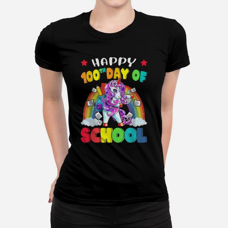 Happy 100Th Day Of School Unicorn Teacher & Student Gift Women T-shirt