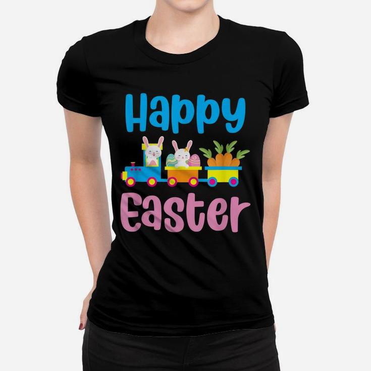 Happy Easter Bunny Rabbit Egg Hunting Train Lover Women T-shirt