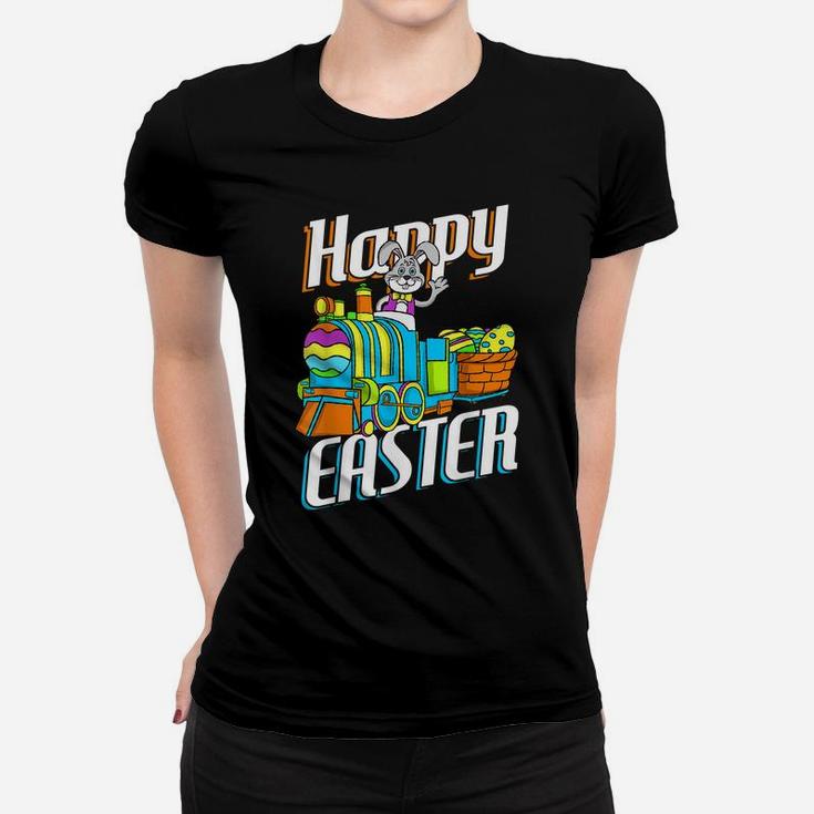 Happy Easter Rabbit Bunny Egg Hunting Train Basket Gift Women T-shirt