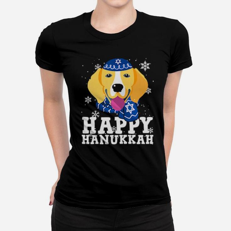 Happy Hanukkah Beagle Dog Funny Ugly Xmas Women T-shirt