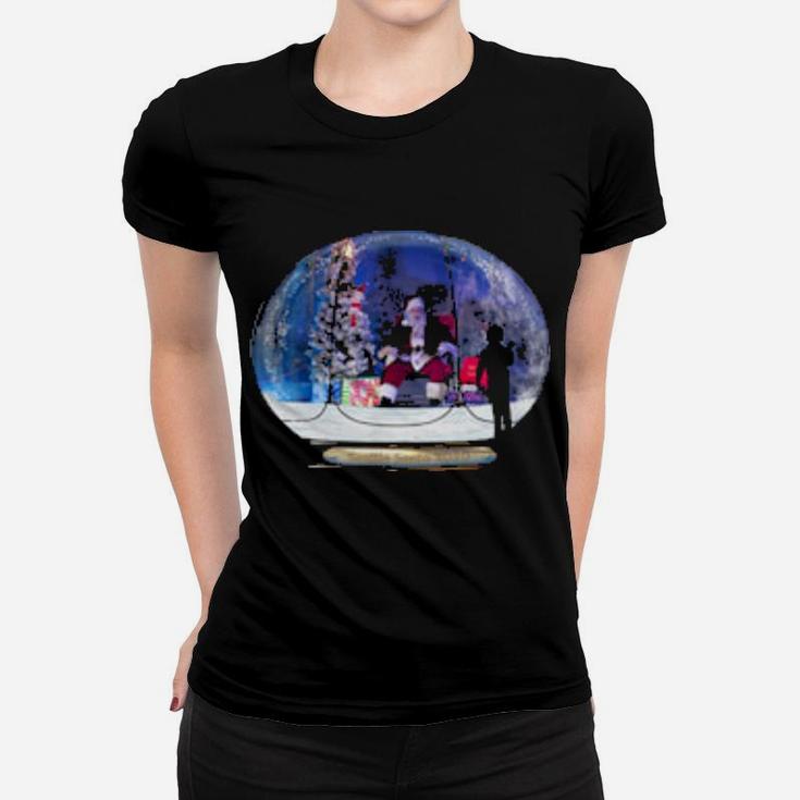 Happy Holidays From Seattle Santa In His Snow Globe Women T-shirt
