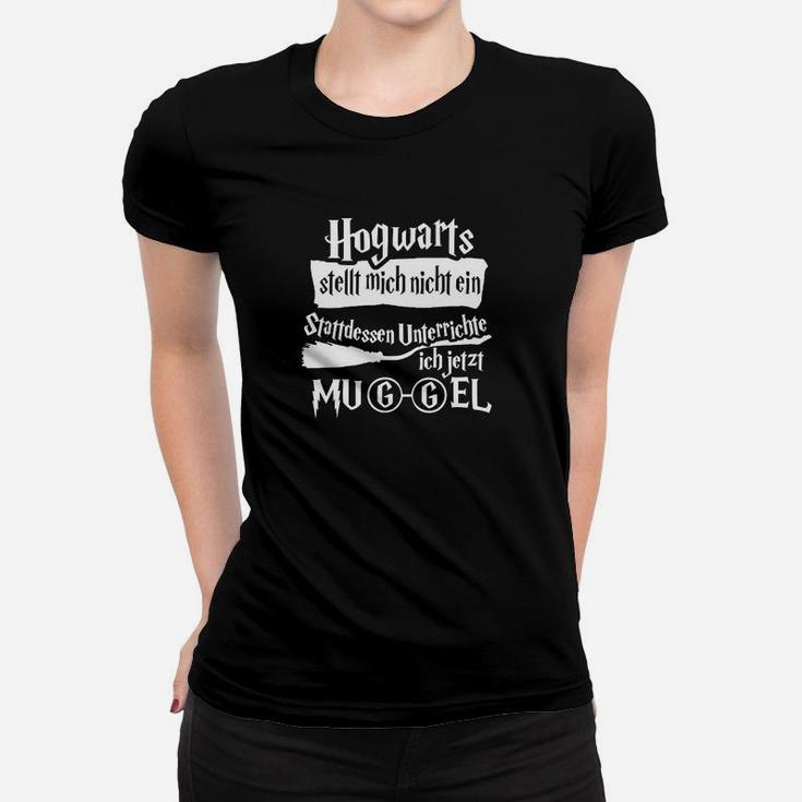 Harry Potter Muggel Frauen Tshirt, Lustiges Zauberer Motiv in Schwarz