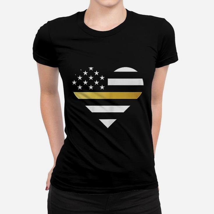 Heart American Flag Women T-shirt
