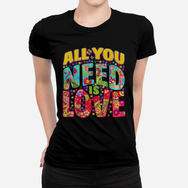 Hippie Flower Power  Peace & Love Retro 60S 70S Tee Women T-shirt