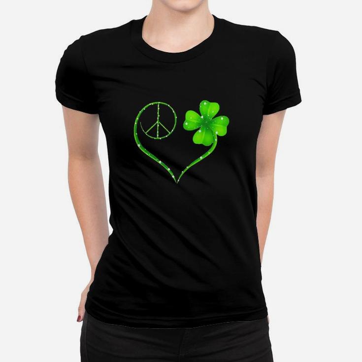 Hippie Peace And Irish Heart St Patrick's Day Women T-shirt