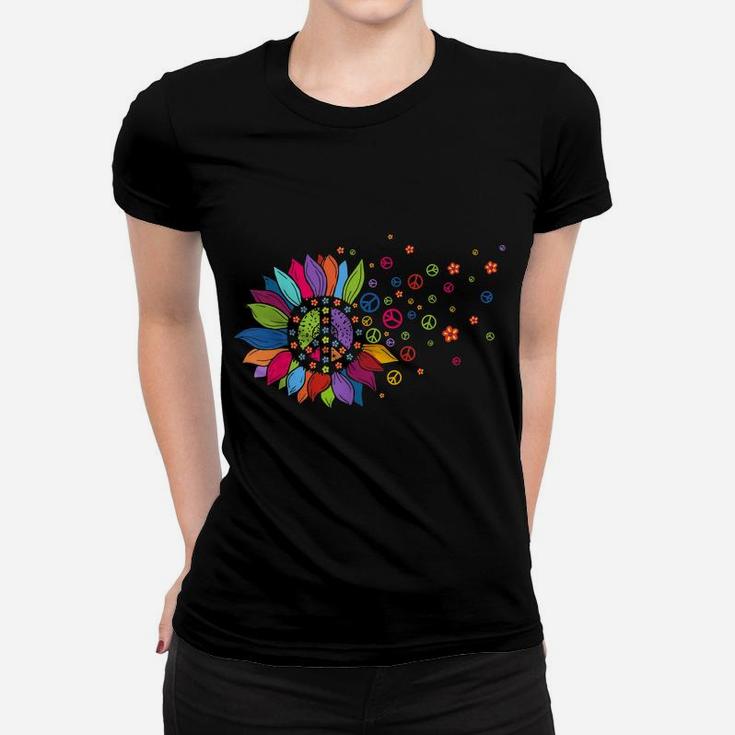 Hippie Soul Peace Sign Costume Funny Daisy Flower Lovers Women T-shirt