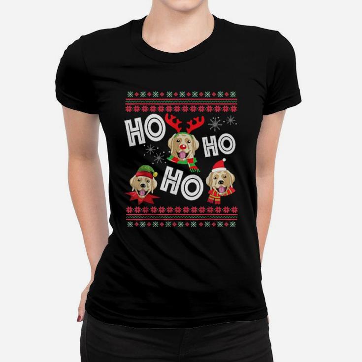 Ho Ho Ho Golden Labrador Xmas Women T-shirt