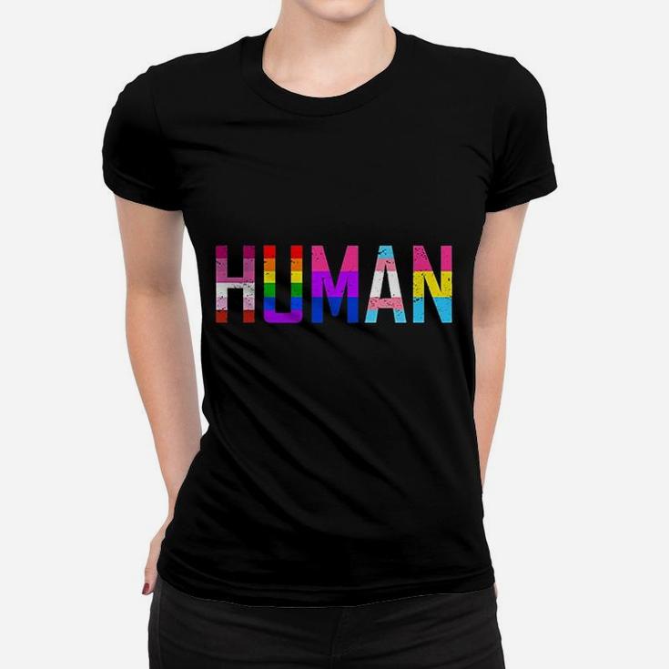 Human Flag Lgbt Gay Pride Month Pullover Women T-shirt