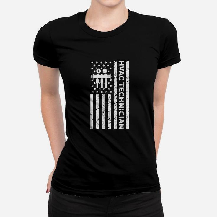 Hvac Tech Gift Flag Women T-shirt