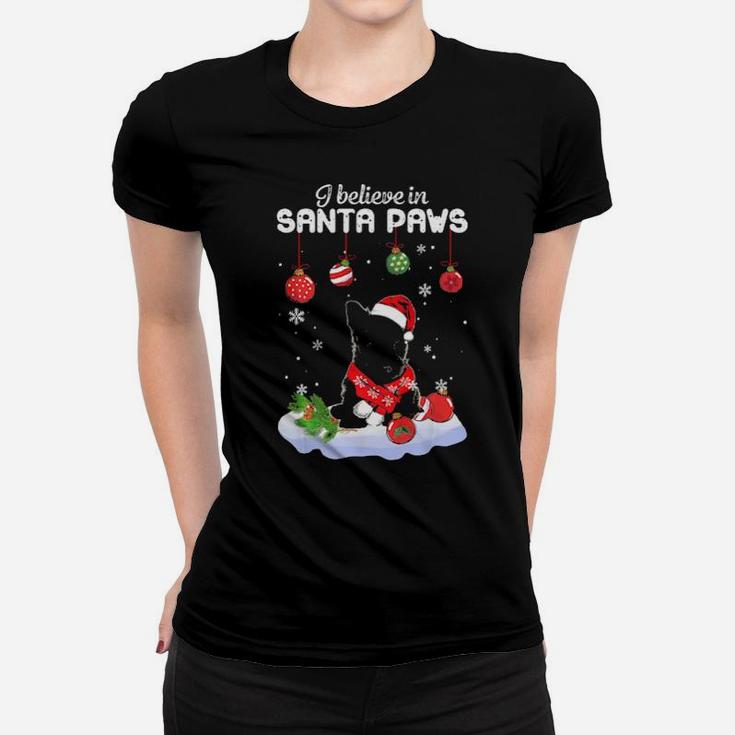 I Believe In Santa Paws Scottish Terrier Gift Women T-shirt
