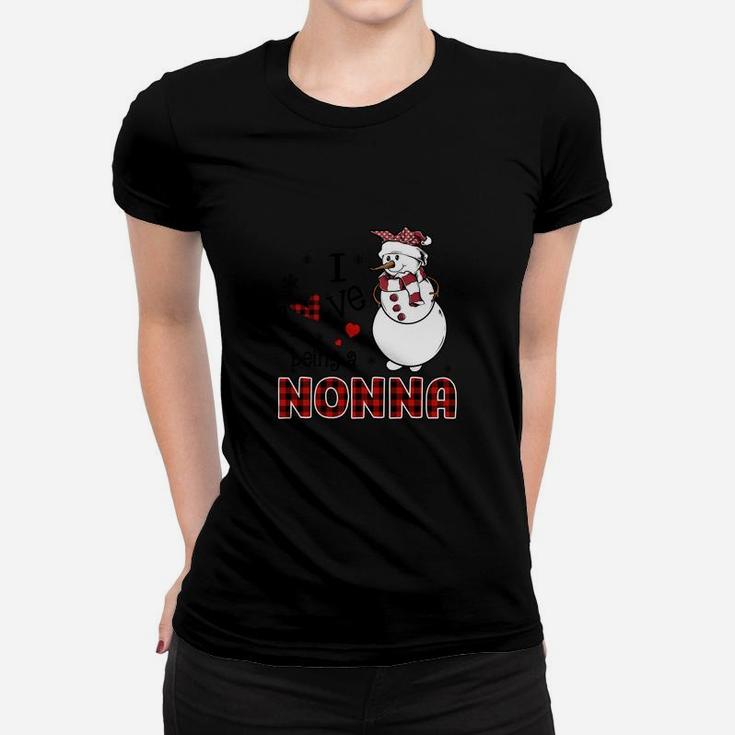 I Love Being A Nonna Snowman - Christmas Gift Sweatshirt Women T-shirt