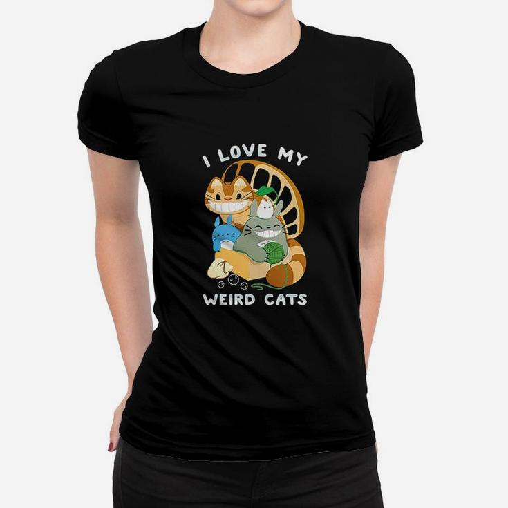 I Love My Weird Cats Black Women T-shirt