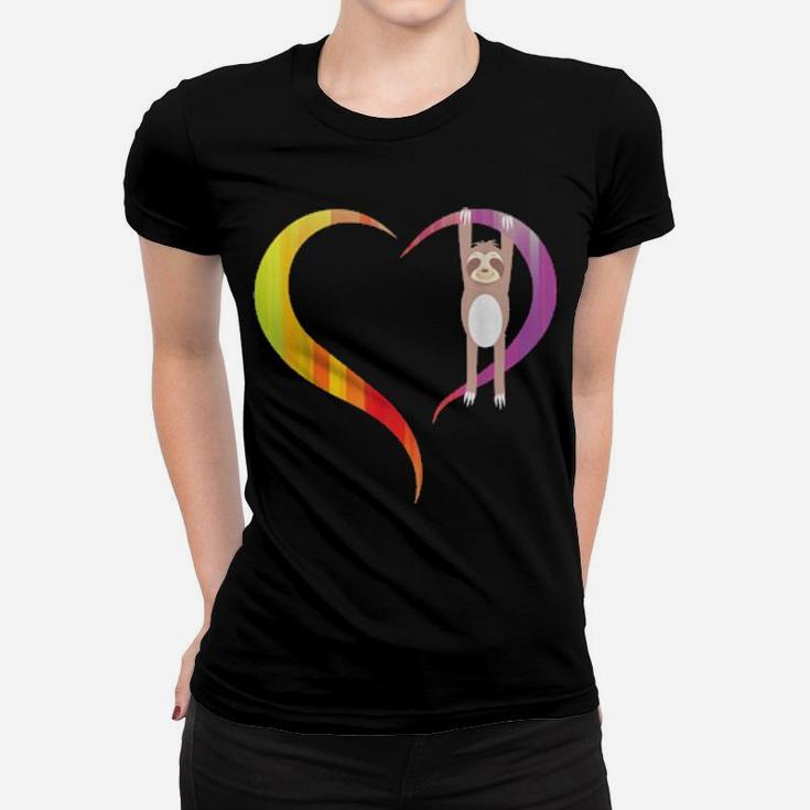 I Love Sloths Valentines Day For Cute Heart Animal Women T-shirt