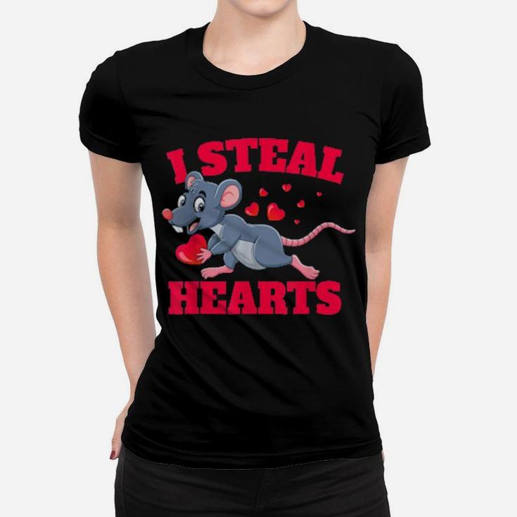 I Steal Hearts Mouse Love Valentine's Day Idea Women T-shirt