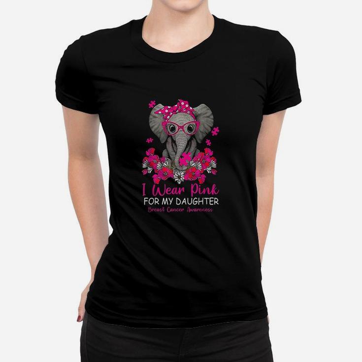 I Wear Pink For My Daughter Awareness Warrior Women T-shirt