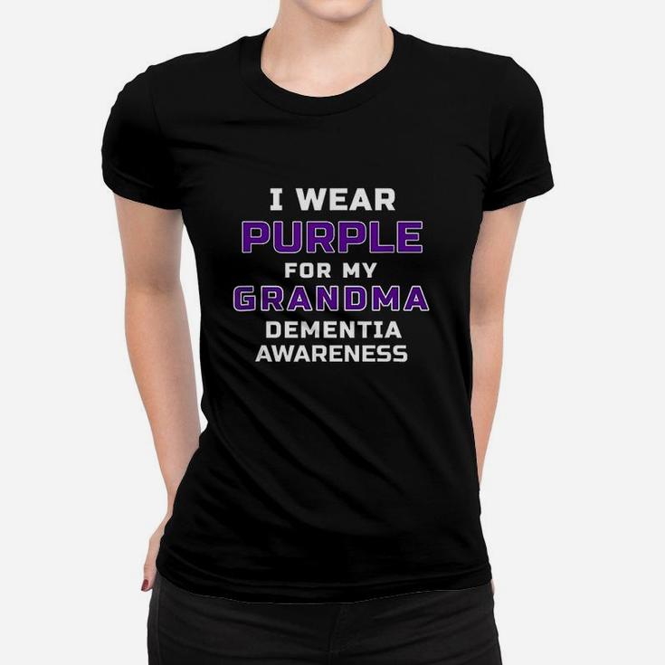 I Wear Purple For My Grandma Dementia Awareness Women T-shirt